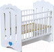 Миниатюра изображения товара Детская кроватка VDK Little Heart колесо-качалка с маятником (белый)