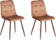 Миниатюра изображения товара Набор стульев Tetchair Chilly велюр/металл (2шт, коричневый/орех)