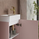 Миниатюра изображения товара Тумба с умывальником Lauter Amelia 40 (пудрово-розовый п/мат)
