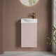 Миниатюра изображения товара Тумба с умывальником Lauter Из искусственного мрамора Amelia 40 (пудрово-розовый п/мат)