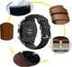 Миниатюра изображения товара Ремешок для умных часов Rumi Comfort с силиконовой подкладкой 22мм (коричневый/черный)