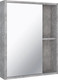 Миниатюра изображения товара Шкаф с зеркалом для ванной Runo Эко 52 (серый бетон)