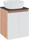 Миниатюра изображения товара Тумба под умывальник Runo Соренто 50 вертикаль (подвесная, крафтовый дуб/белый/графит)