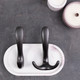 Миниатюра изображения товара Крючок для одежды AKS Roma двухрожковый (черный матовый)