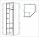 Миниатюра изображения товара Шкаф-гармошка Евва Лайн ЛН-1U.820х930(0Z) Угловой (гикори кингстон)