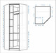 Миниатюра изображения товара Шкаф-гармошка Евва Лайн ЛН-1U.820х930(2Z) Угловой (бодега белый)