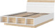 Миниатюра изображения товара Полуторная кровать Стендмебель Санса КР-01 140x200 (белый/дуб сонома)
