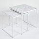 Миниатюра изображения товара Комплект журнальных столиков Мебелик МеталлАрт М002 (белый мрамор/белый)