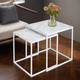 Миниатюра изображения товара Комплект журнальных столиков Мебелик МеталлАрт М002 (белый мрамор/белый)