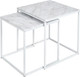 Миниатюра изображения товара Комплект журнальных столиков Мебелик МеталлАрт М002 (белый мрамор/белый)