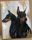 Миниатюра изображения товара Картина по номерам Флюид Собаки породы доберман 40x50 / HR0458