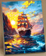 Миниатюра изображения товара Картина по номерам Флюид Парусник на закате 40x50 / HR0689