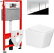 Миниатюра изображения товара Унитаз подвесной с инсталляцией Lauter Square 214903 + TECE Kit 9400412 с кнопкой (хром)