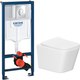 Миниатюра изображения товара Унитаз подвесной с инсталляцией Lauter Square 214903 + GROHE Rapid SL 38721001 (овальная, хром)