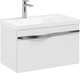 Миниатюра изображения товара Тумба под умывальник Lauter Eva 69 (белый глянец, ручка из матовой стали)