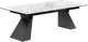 Миниатюра изображения товара Обеденный стол Woodville Денхольм 240-290х100х75 / 553548 (белый мрамор/черный)
