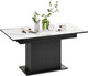 Миниатюра изображения товара Обеденный стол ТриЯ Детройт Тип 3 раздвижной / 272471 (черный/белый мрамор)