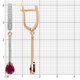 Миниатюра изображения товара Серьги из розового золота Кристалл CP56200226773 (с родолитом и бриллиантами)