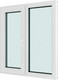 Миниатюра изображения товара Окно ПВХ Добрае акенца Двухстворчатое с поворотно-откидной створкой 3 стекла левое (1430x1160)