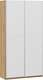 Миниатюра изображения товара Шкаф-купе ТриЯ Оскар Скания Т2 1200 / 268352 (ручка серебро/дуб крафт золотой/белый снег/белый матовый)