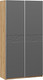 Миниатюра изображения товара Шкаф-купе ТриЯ Оскар Скания Т2 1200 / 268356 (ручка серебро/дуб крафт золотой/серый графит/графит матовый)