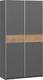 Миниатюра изображения товара Шкаф-купе ТриЯ Оскар Скания Т2 1200 / 268361 (ручка серебро/серый графит/дуб тортугга)