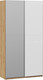 Миниатюра изображения товара Шкаф-купе ТриЯ Оскар Скания Т2 1200 / 268578 (ручка серебро/дуб крафт золотой/белый снег/белый матовый)