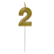 Миниатюра изображения товара Свеча для торта S.G. Home Цифра 2 на шпажке SG-CC-N3 (золото)