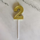 Миниатюра изображения товара Свеча для торта S.G. Home Цифра 2 на шпажке SG-CC-N3 (золото)