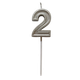 Миниатюра изображения товара Свеча для торта S.G. Home Цифра 2 на шпажке SG-CC-N3 (серебристый)