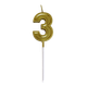 Миниатюра изображения товара Свеча для торта S.G. Home Цифра 3 на шпажке SG-CC-N3 (золото)