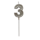 Миниатюра изображения товара Свеча для торта S.G. Home Цифра 3 на шпажке SG-CC-N3 (серебристый)