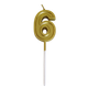 Миниатюра изображения товара Свеча для торта S.G. Home Цифра 6 на шпажке SG-CC-N3 (золото)