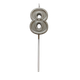 Миниатюра изображения товара Свеча для торта S.G. Home Цифра 8 на шпажке SG-CC-N3 (серебристый)