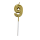 Миниатюра изображения товара Свеча для торта S.G. Home Цифра 9 на шпажке SG-CC-N3 (золото)