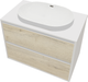 Миниатюра изображения товара Тумба с умывальником ЗОВ Парма 70 / P70LWP0MWHMC1A-LDSPW6002 (белый/галифакс)