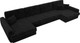 Миниатюра изображения товара Диван П-образный Лига Диванов Лига-057 НПБ Лонг / 129331 (велюр Seven 35 черный)