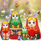 Миниатюра изображения товара Матрешка сувенирная Брестская Фабрика Сувениров С бабочками / 5068 (5шт)