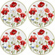 Миниатюра изображения товара Набор тарелок Elan Gallery Маки / 420316_2 (4шт, New Bone China)