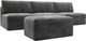 Миниатюра изображения товара Комплект мягкой мебели Лига Диванов Лига-060 НПБ Лонг с пуфом / 129477 (велюр Tower 10 серый)