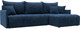 Миниатюра изображения товара Диван угловой Лига Диванов Лига-054 НПБ угол универсальный / 129053 (велюр Brut 11 синий)