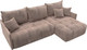 Миниатюра изображения товара Диван угловой Лига Диванов Лига-054 НПБ угол универсальный / 129034 (велюр Tower 05 бежевый)