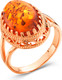 Миниатюра изображения товара Кольцо Wolves Янтарь 1728 (р.18.5)