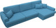 Миниатюра изображения товара Диван угловой Лига Диванов Лига-057 НПБ Лонг угол правый / 129295 (рогожка Амур 10 голубой)