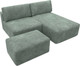 Миниатюра изображения товара Комплект мягкой мебели Лига Диванов Лига-060 НПБ угол универсальный с пуфом / 129695 (велюр Brut 08 зеленый)