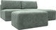 Миниатюра изображения товара Комплект мягкой мебели Лига Диванов Лига-060 НПБ угол универсальный с пуфом / 129695 (велюр Brut 08 зеленый)