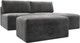 Миниатюра изображения товара Комплект мягкой мебели Лига Диванов Лига-060 НПБ угол универсальный с пуфом / 129682 (велюр Tower 10 серый)