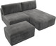 Миниатюра изображения товара Комплект мягкой мебели Лига Диванов Лига-060 НПБ угол универсальный с пуфом / 129682 (велюр Tower 10 серый)