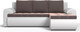 Миниатюра изображения товара Диван угловой Stolline Ванкувер 05 правый (экокожа белая/велюр коричневый)
