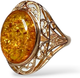 Миниатюра изображения товара Кольцо Wolves Янтарь №1 1626 (р.17.5)
